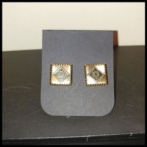 Monogram Letter "D" Gold Tone Cuff Links